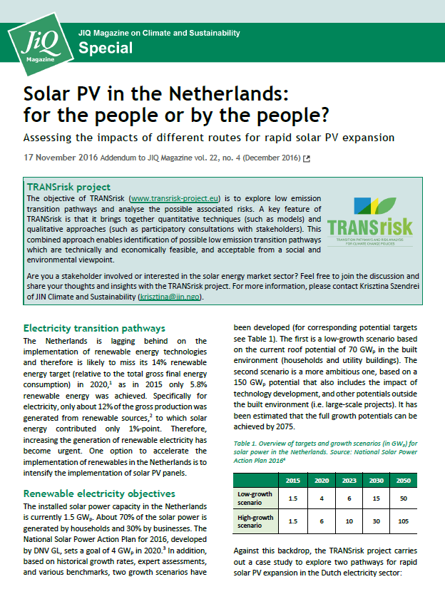 JIQ Special SolarPV front page